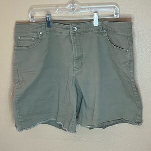 Faded Glory Olive Green Colton Stretch Bermuda Shorts - Size 18W